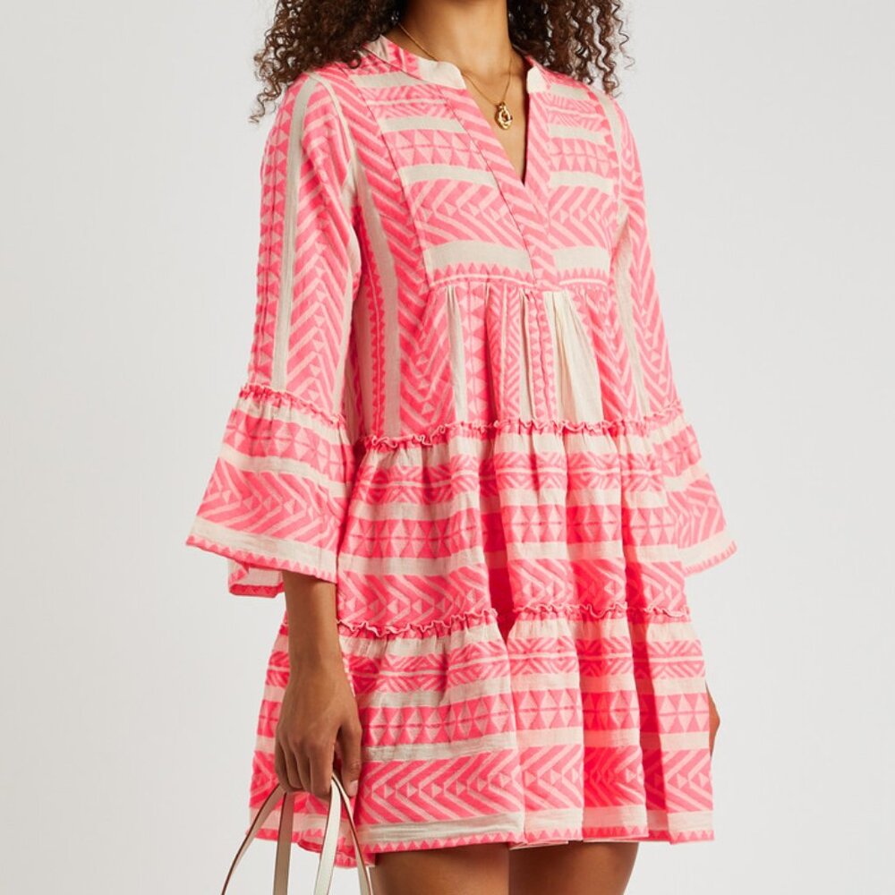 Devotion Twins Ella V Neck Printed Short Mini Dress